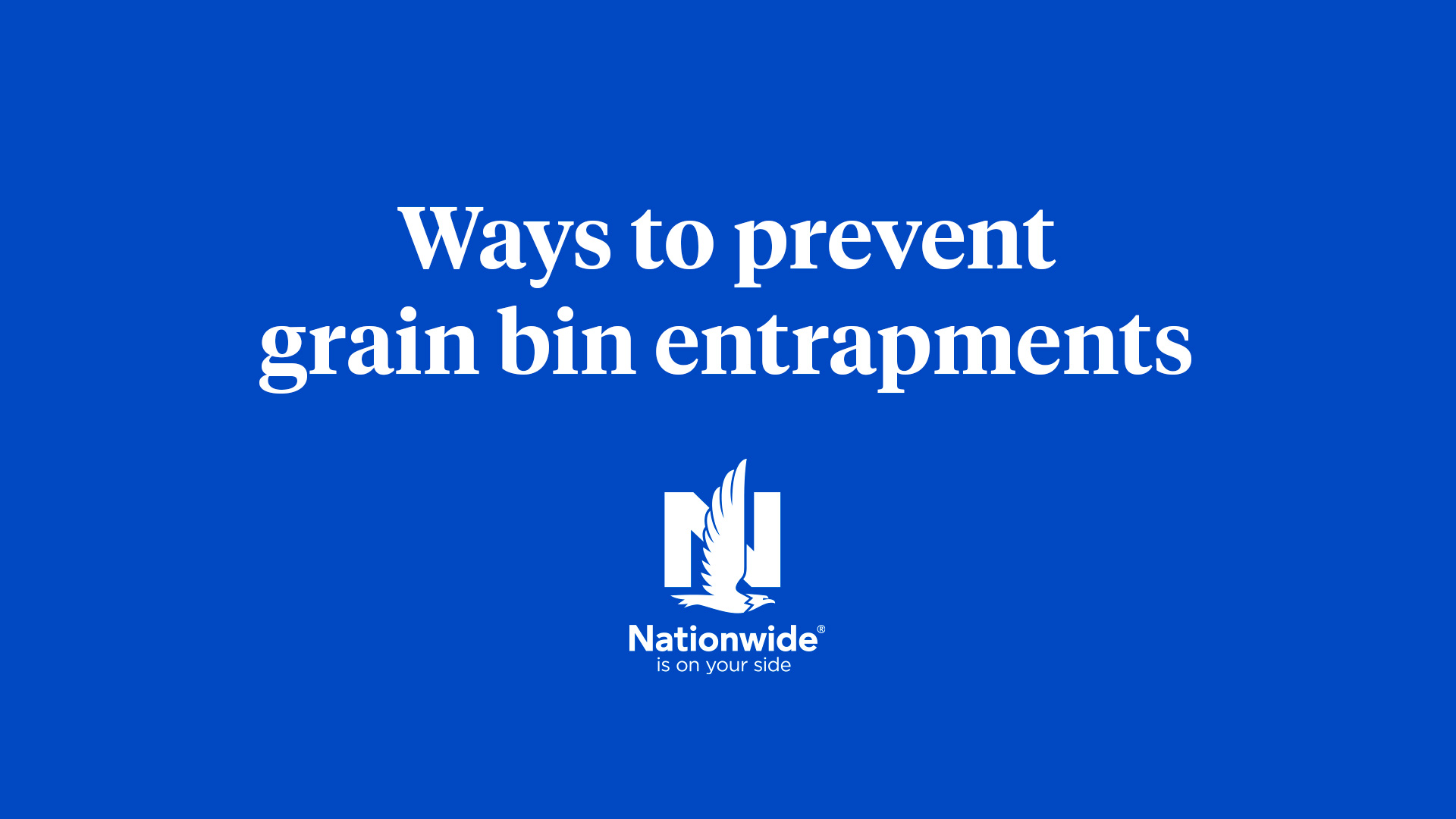 Ways to prevent grain bin entrapments